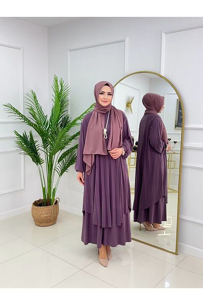 VALENS BOUTİQUE Women's Hijab Set 2 Piece Tunic & Skirt Set
