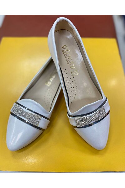 Podyum Günay Taşlı Şık Babet Ortopedik Günlük Rahat Taban Ayakkabı