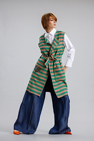 RVL Pink checked fabric vest