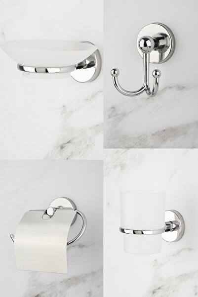 UG Home Suport pentru hârtie igienică lat cromat Suport pentru periuță de din...