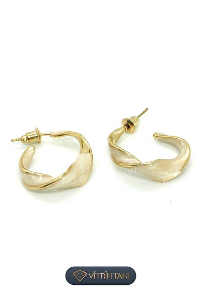 BIJUTERI Beyaz Taş Detaylı Vip Küpe