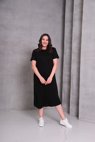 Ebsumu Women's Plus Size Sho Fabric Pique Dress