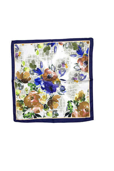 Sultan İpek Çicek Desenli Fular / Bandana 48x48
