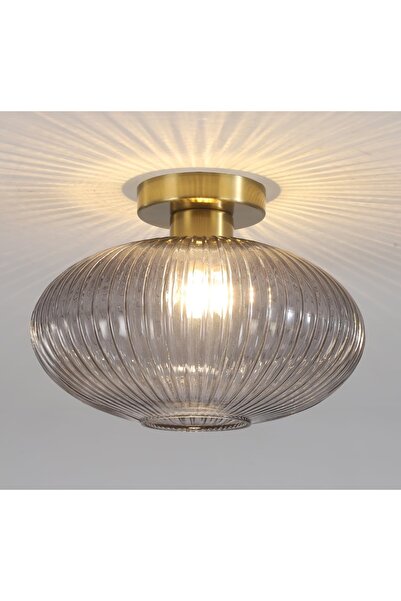 demet habek mylights Mylights Modern Füme Cam Tavan Aydınlatma E27 Duylu Gold...