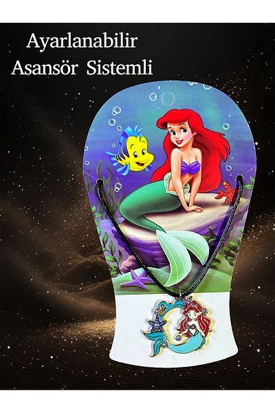 Vexa Aksesuar Mermaid Figured Children's Necklace – Adjustable Elevator Drawstring – Girl's Jewelry Gift