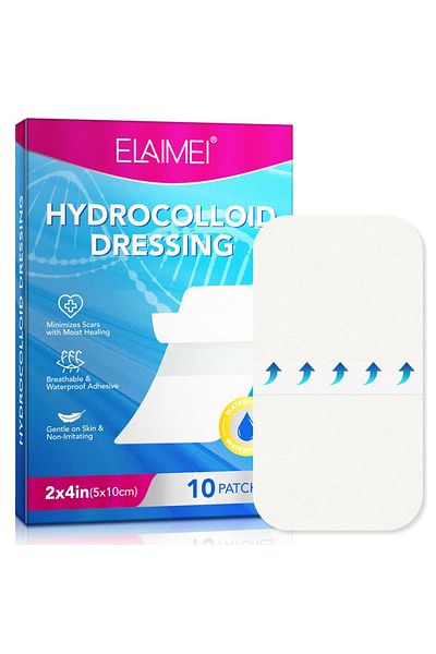 NOVA KISS Plasturi hidrocoloizi profesionali pentru cicatrici, arsuri, răni, sterili, 10 buc, 5 cm x 10 cm