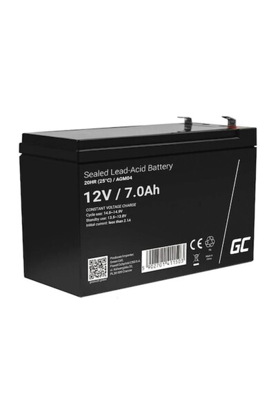 Greencell Stationary Battery 12V 7Ah F2 AGM Green Cell AGM04