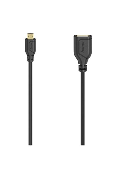 Hama MicroUSB - USB Cable, 0.15 m, Black