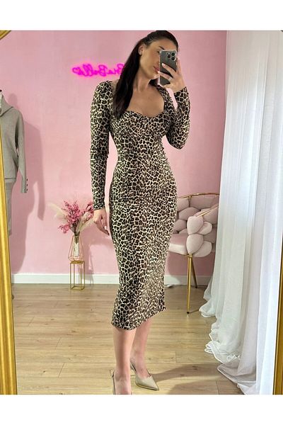 BiaBella Animal print dress with stones