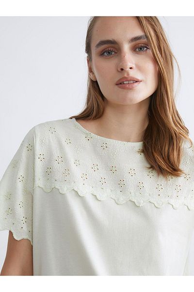 LC Waikiki Lcwaikiki Classic Crew Neck Embroidered Women's Blouse