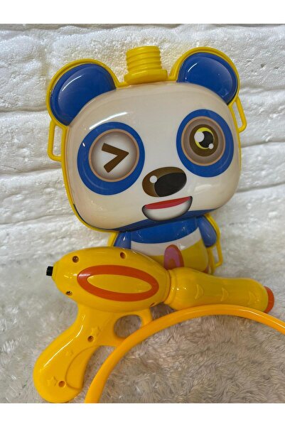 BEREKET PAZAR Sevimli Panda Şekilli Sırt Çantalı Pompalı Su Tabancası