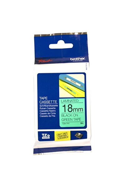 Brother Etichete TZE741 Black on Green, 18mm