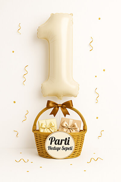 parti hediye sepeti Rakam Krem Folyo Balon 34 inç 76-82 cm