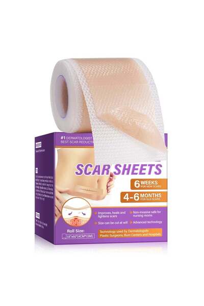 NOVA KISS Premium Reusable Scar Roller, Medical Silicone, NOVA KISS®, 4 cm x 1.5 m