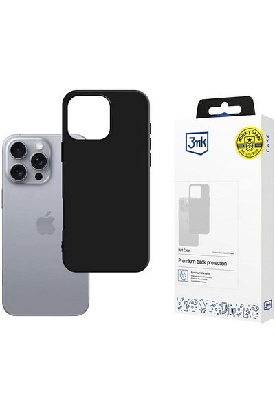 3MK Carcasă de protecție mată pentru iPhone 16 Pro Max, neagră