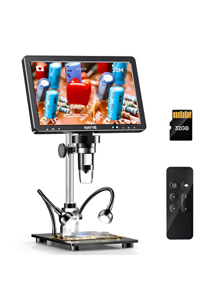 SHIPMENT 10.1 inç DM12 HDMI Dijital Mikroskop 2000X Zoom 8 LED 20MP TV Bilgis...