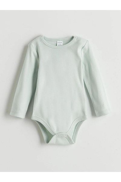 LC Waikiki Lcw Baby Crew Neck Printed Baby Boy Snap Bodysuit 2-Piece (W5)