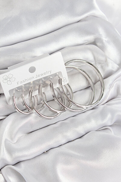 Vice Brass Ring Model Silver Color Women's Set Earrings