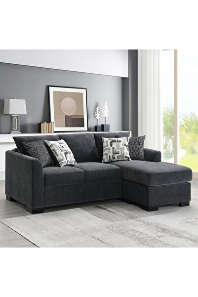 Home Box أريكة سرير زاوية قابلة للعكس بثلاثة مقاعد من بيلمونت مع مرتبة إسفنجي...