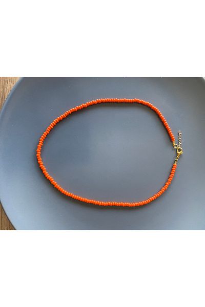 dela otantik Handmade Glass Pearl Colorful Minimal Authentic Necklace - Ethnic Bohemian Simple Beaded Bijoux Jewelry