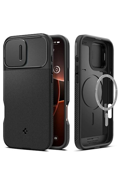 Spigen Carcasă Optik Armor MagSafe compatibilă cu iPhone 16 Pro Max, neagră