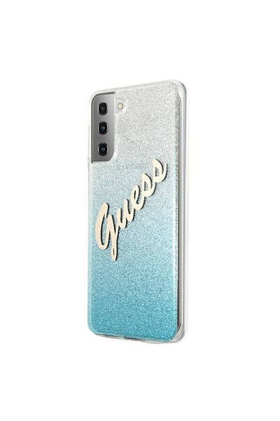 Guess Protective Cover Glitter Gradient for Samsung Galaxy S21 Plus, Light Blue