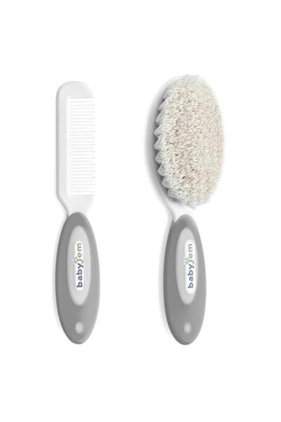 NW NessiWorld مجموعة مشط فرشاة ذات شعيرات طبيعية من نيسي وورلد 519 رمادي