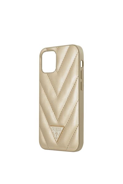 Guess Husa Cover V Quilted pentru iPhone 12 Mini GUHCP12SPUVQTMLBE, Gold