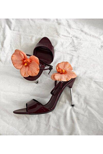 FloresDeCarnaval Turuncu Orkide Klipsli Ayakkabı Tokası(1 Çift)