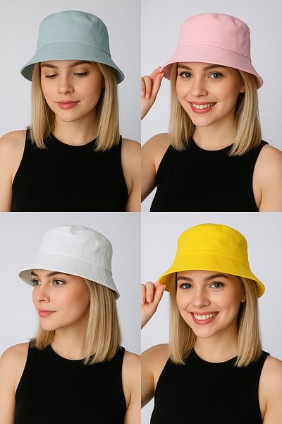 Kutcha Accessories Unisex Cotton Bucket Hat - Colorful Summer Bucket Hat