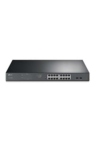 TP-LINK Switch, TP-LINK, 16x1000 Mbps (16xPOE+) + 2xGigabit SFP, Easy Smart, TL-SG1218MPE, Black