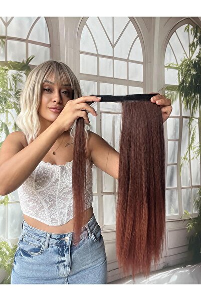 Suzan Peruk Bağcıklı At Kuyruğu Gerçek Saç Dokulu- Yandan dolamalı Takması ço...