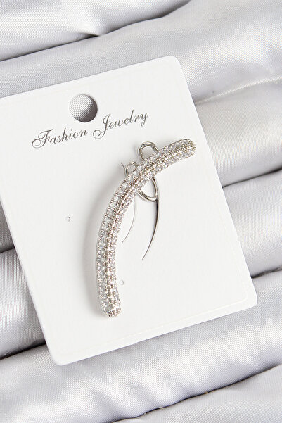 Epilons أقراط من النحاس والزركون موديل فضي اللون من اللحم الزندي الأيمن