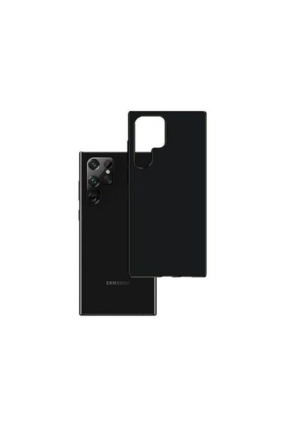 3MK Matte Case, Compatible with Samsung Galaxy S22 Ultra, Black Matte, Silicone