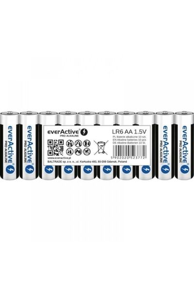 everActive Baterii alcaline AA Pro, LR06 1.5V, set de 10