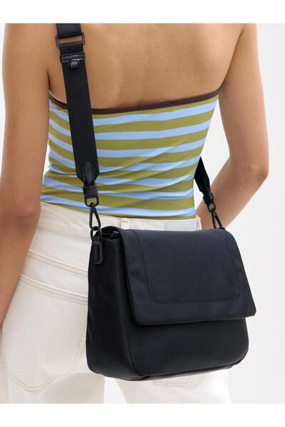 PARFOIS Kapaklı Teknik Kumaş Çapraz Çanta