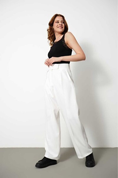 LAVA FASHION Жіночі брюки з високою талією та складками