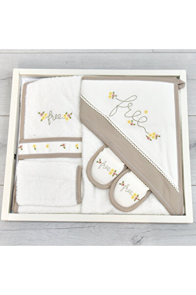 ZEYNUKO طقم روب استحمام مطرز بالزهور للأطفال من عمر 0 ​​إلى 12 شهرًا