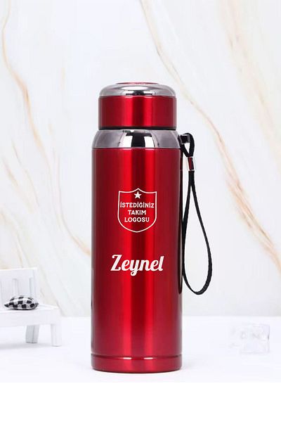 İŞTE BU 1 Liter Stainless Steel Team Emblem Printed Thermos |   12 Hours Hot and Cold Keeping |   Durable Structure