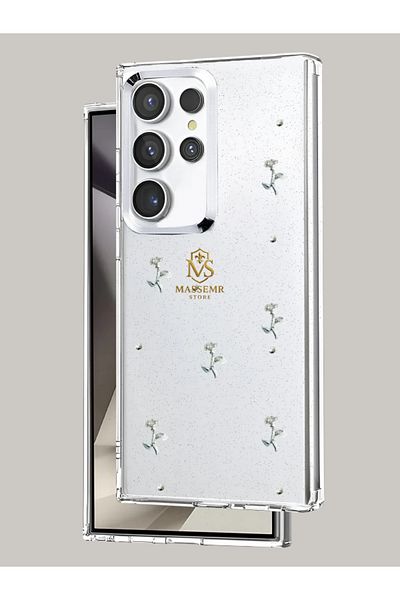 Massemr Samsung Galaxy S24 Ultra Compatible Luxury Patterned Silicone Case – Stylish Protective Back Cover