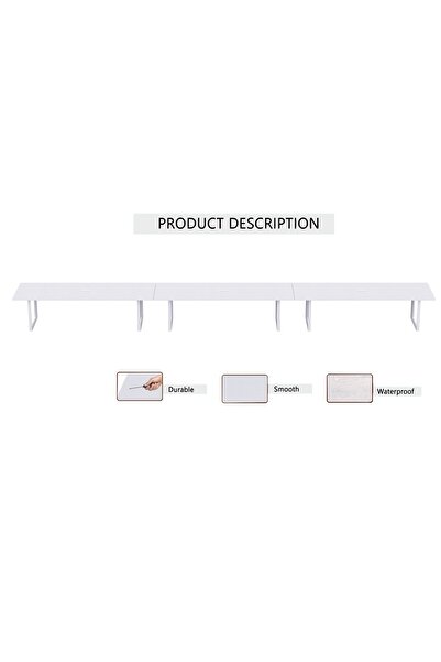 Mahmayi Vorm 136-60 Modern Conference-Meeting Table for Office, Home-(14 Seater, White)