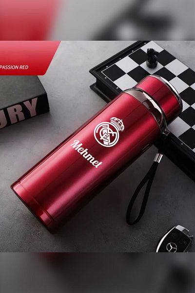 İŞTE BU 1 Liter Stainless Steel Team Emblem Printed Thermos |   12 Hours Hot and Cold Keeping |   Durable Structure