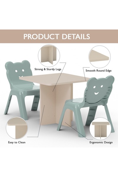 Mahmayi Modern Ergonomic Child Desk for Kids, 60x50cm, Round Edges Ideal for Toddlers-Sand Beige
