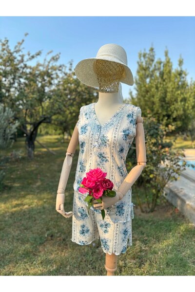 Andrella Kadın Mevsimlik İkili Pijama ve Gecelik Takımı Serin Tutan Doğal Bambu Kumaş, Büyük Beden Kısa Kollu