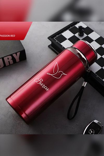 İŞTE BU 1 Liter Stainless Steel Bird Printed Thermos |   12 Hours Hot and Cold Keeping |   Durable Structure