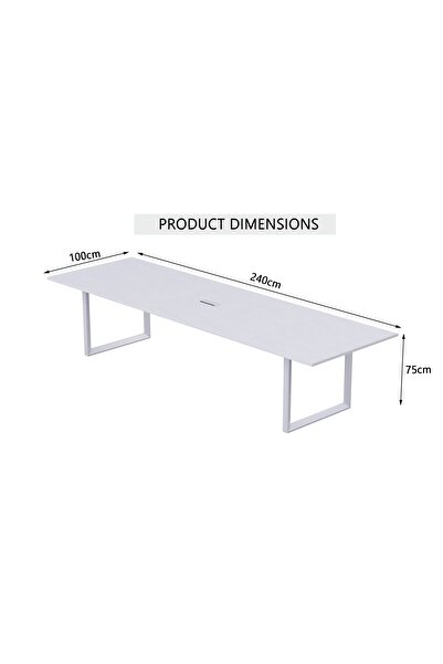Mahmayi Vorm 136-24 Modern Conference-Meeting Table for Office, Home-(6 Seater, White)