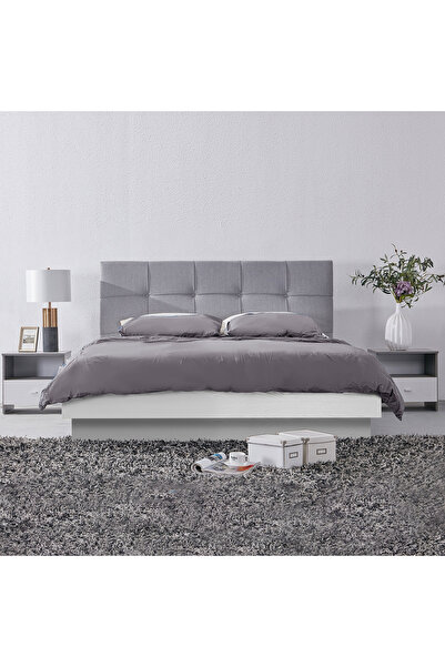 Home Box Patara Upholstered King Bed with Floating Footboard - 180x200 cm
