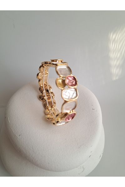 BHR AKSESUAR Gold Mixed Color Elastic Boho Style Bracelet