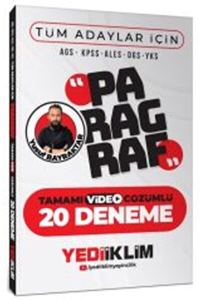 Yediiklim Yayınları Yediiklim KPSS MEB-AGS ALES DGS YKS TYT AYT Paragraf 20 D...