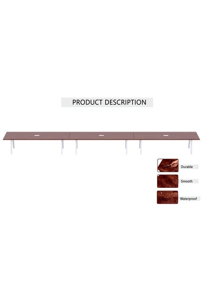 Mahmayi Bentuk 139-60 14 Seater Conference Meeting Table Modern Office Furniture - Apple Cherry